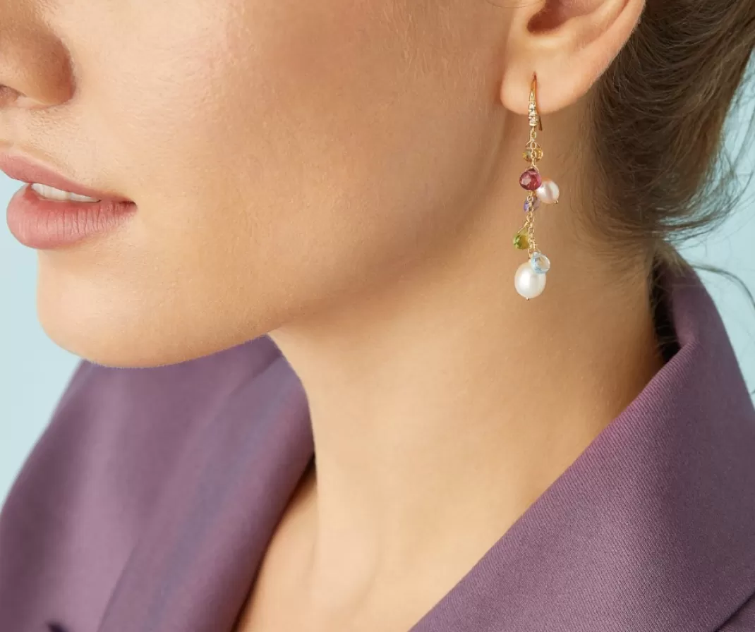 Boucle D'Oreille En Diamants, Perles Et Pierres Multicolores*Marco Bicego Best Sale