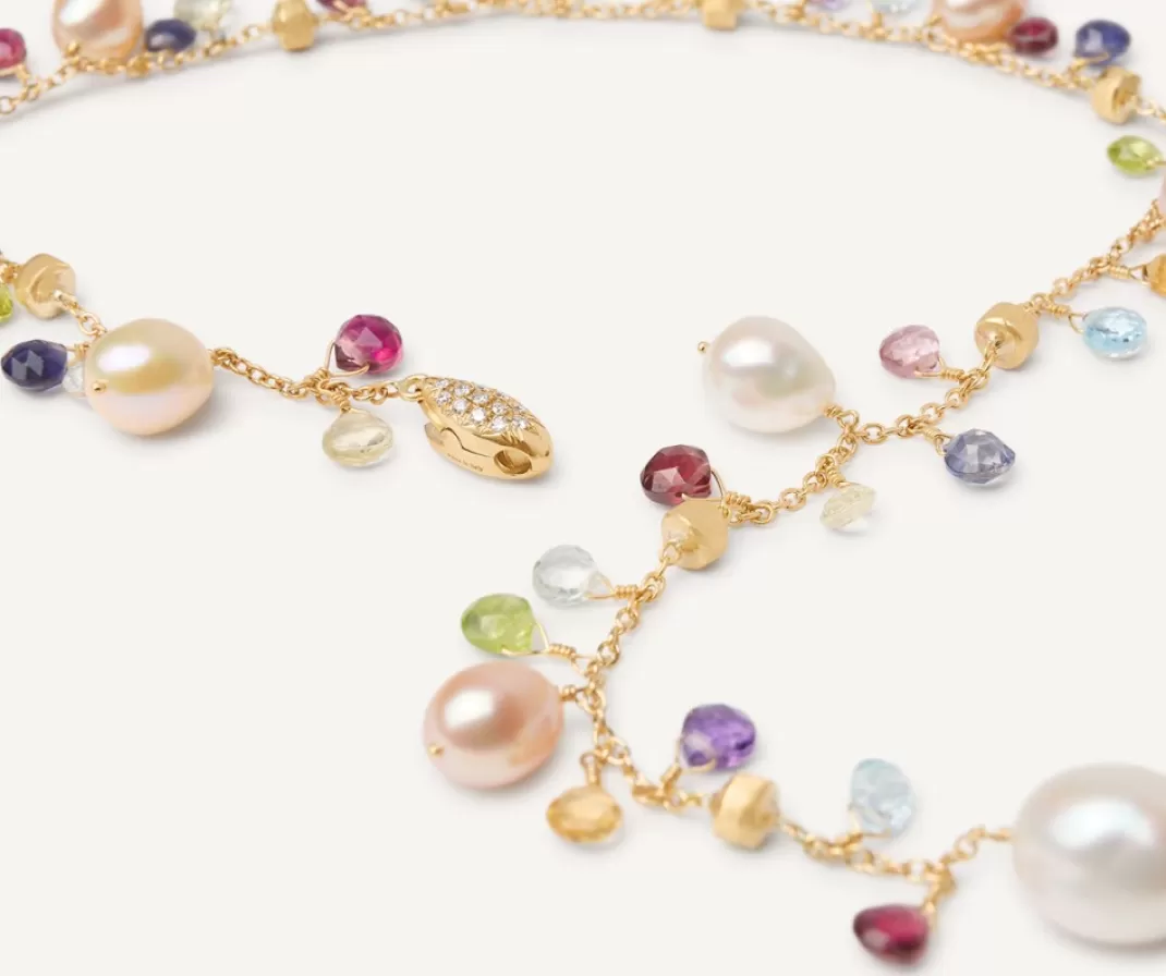 Collier Cravate Avec Perles, Pierres Multicolores Et Fermoir En Diamants*Marco Bicego Flash Sale