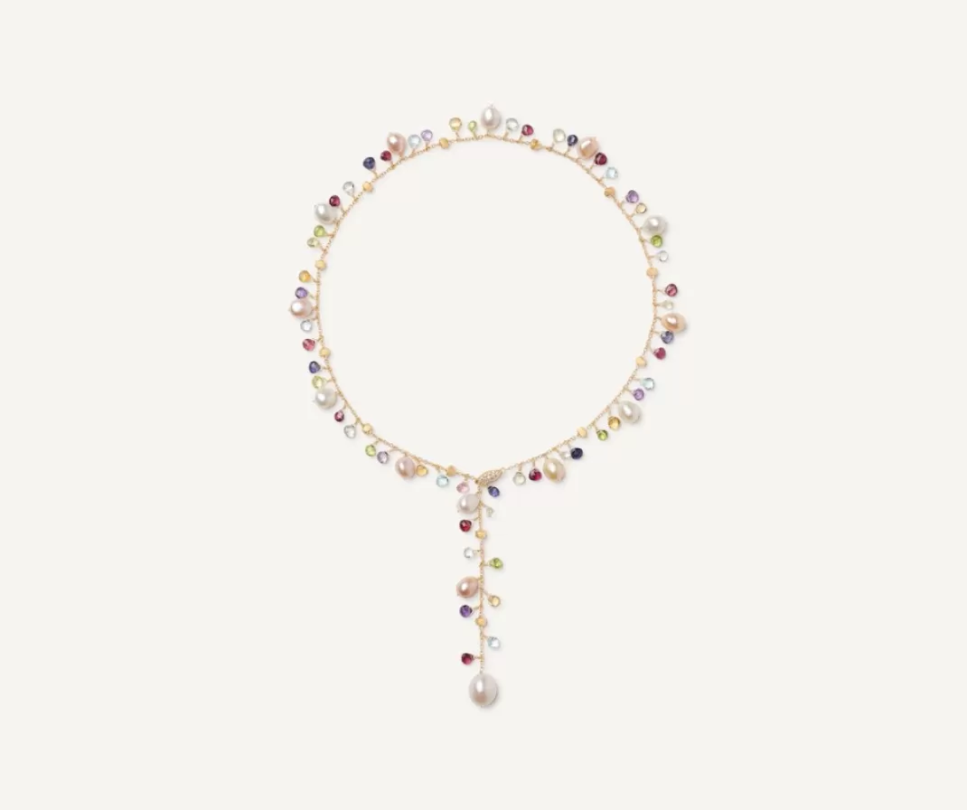 Collier Cravate Avec Perles, Pierres Multicolores Et Fermoir En Diamants*Marco Bicego Flash Sale