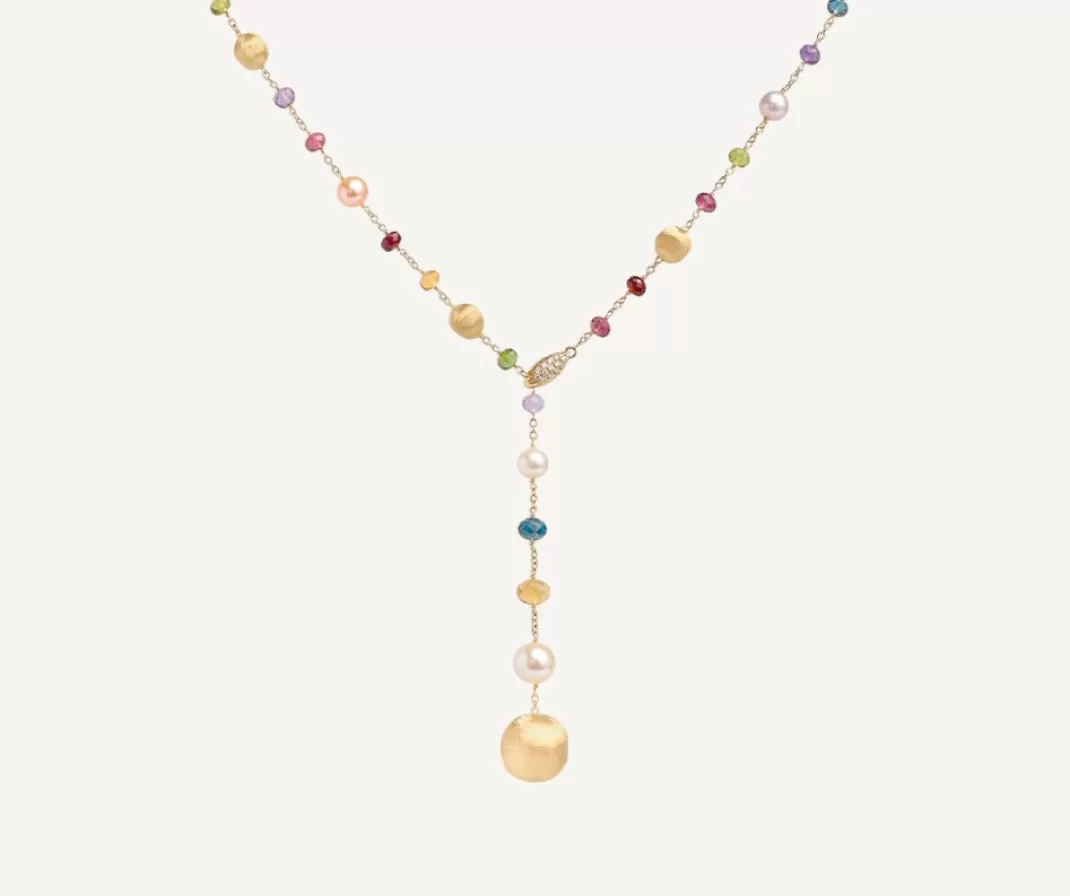 Collier Cravate Multicolore Avec Perles Et Diamants*Marco Bicego Discount